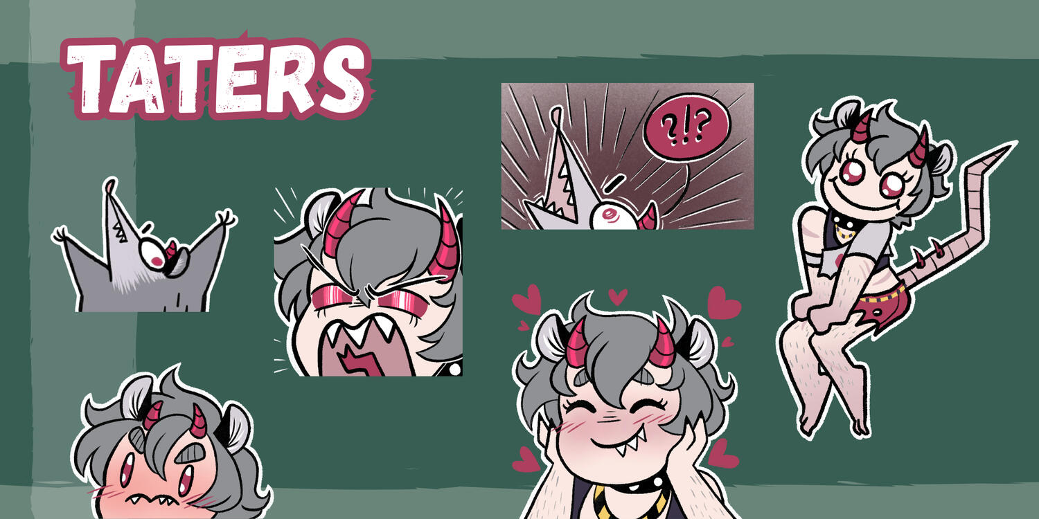 [6, Custom Styles] https://vgen.co/manic_beetle/portfolio/showcase/-emote-showcase-taters/96daa39c-707c-4d0c-a730-9fc9fea26005